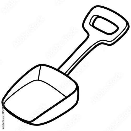 Hand drawn spade cartoon illustration outline 