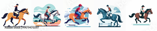 Vector of a horse rider.
