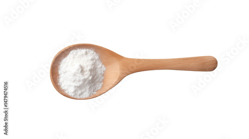 Baking Soda in Wooden Spoon Perfect for Recipes and Food Blogs