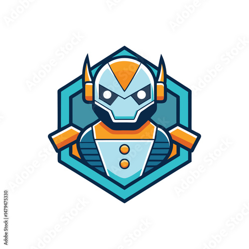 Minimal nano bot cluster logo vector illustration isolated on white