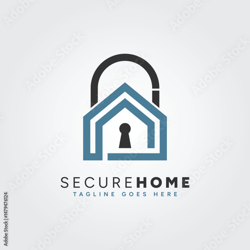 House Security Logo - Secure Home Logo Design Template