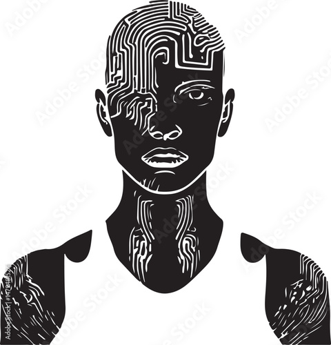Biometric Tattoo vector