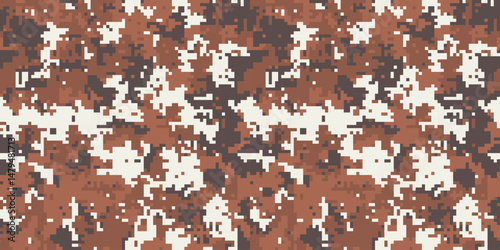 Abstract digital camouflage pattern in earthy tones.  Perfect for backgrounds, textures, or fashion designs.