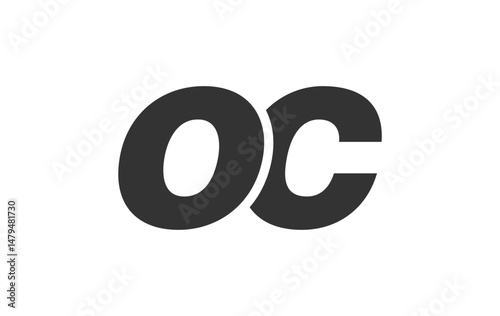 OC Techno Editable Font Logo For Corporate Branding. Bold, Futuristic Design With Unique Typographic Ideas. Minimal Custom Type And Dynamic Letter