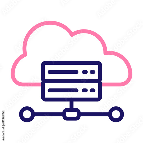 IaaS Vector Line Two Colors Icon Design
