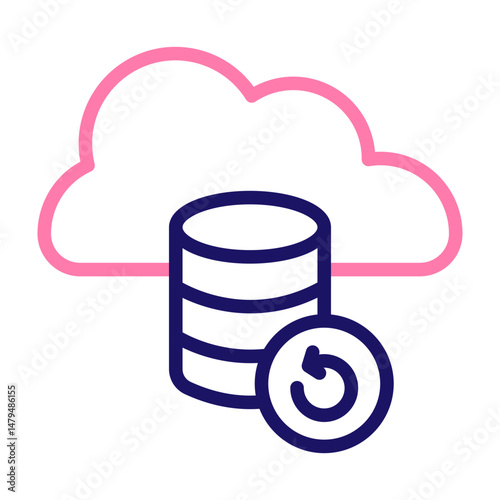 Backup Service Vector Line Two Colors Icon Design