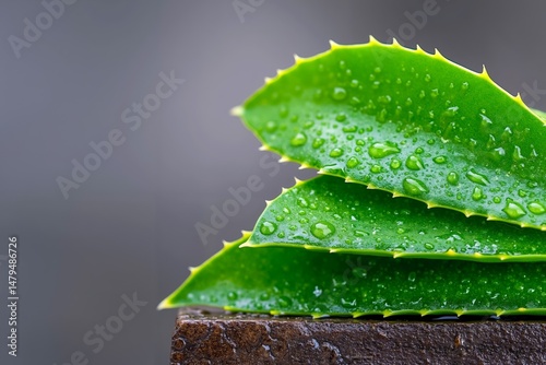 A close up of a green plant with water droplets on it