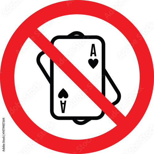 no card game sign forbidden