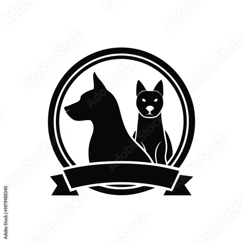 Minimal Pet care logo vector illustration isolated on white
