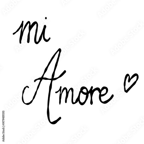 mi amore lettrage au pinceau