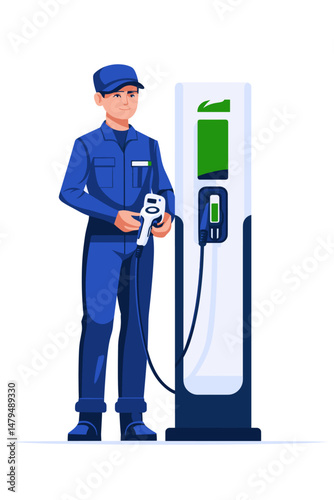 Electric Vehicle Charging Station with Attendant