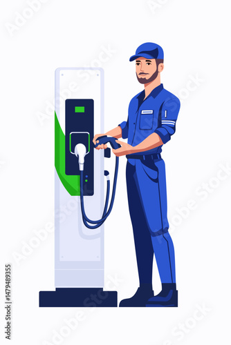 Electric Vehicle Charging Station with Attendant