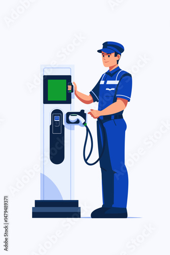 Electric Vehicle Charging Station with Attendant