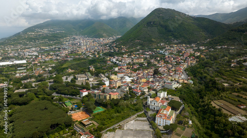 Bild auf Leinwand Aerial view of Mount Faito in the province of Naples, Campania, Italy
