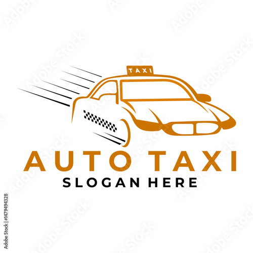 Taxi Car logo design vector. Fast Taxi drive logo