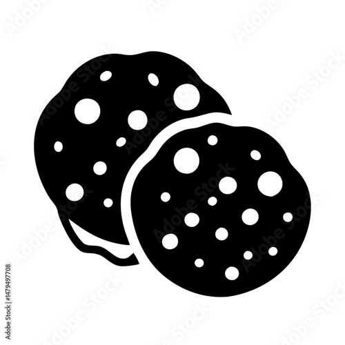 Delicious Chocolate Chip Cookies Sweet Treats Bakery Dessert Snacks Food Graphic Icon