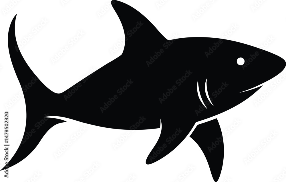 Obraz premium shark silhouette vector illustration