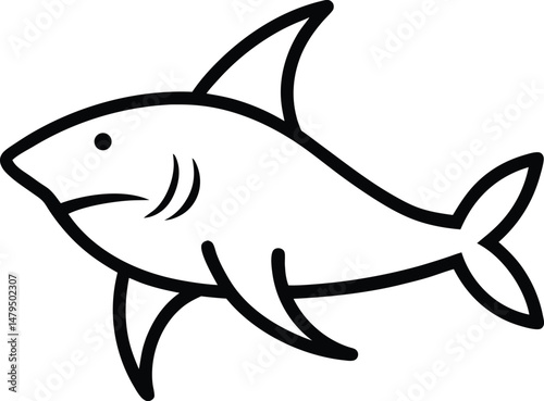 vector illustration of  shark