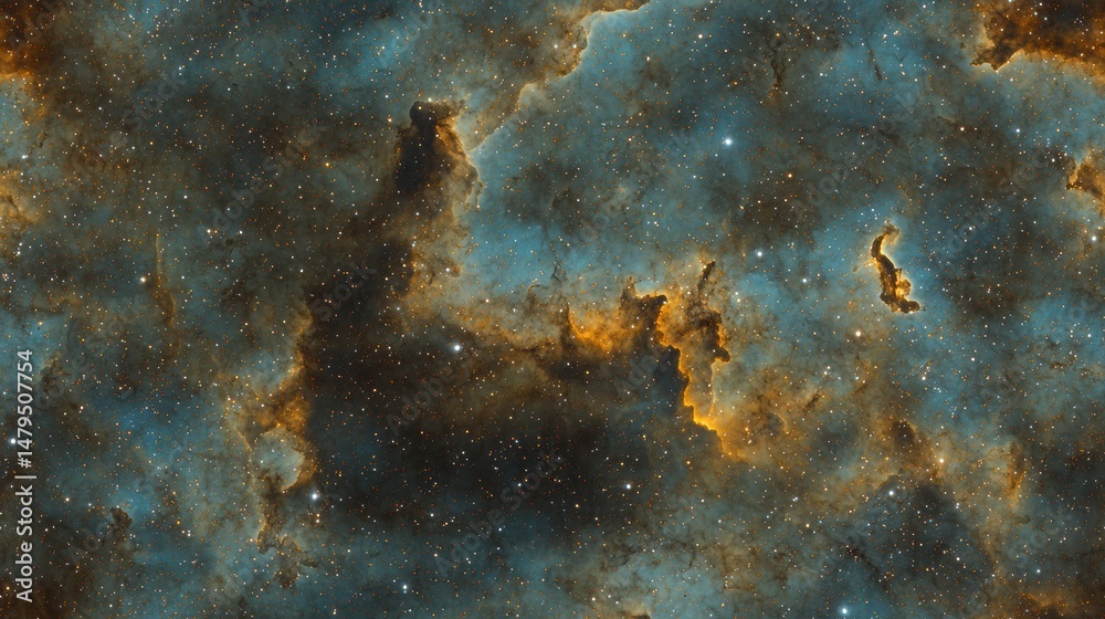 Obraz premium A mesmerizing nebula floating in the night sky illuminated by distant stars and colors