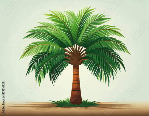 Tropical Palm Tree Vector Illustration