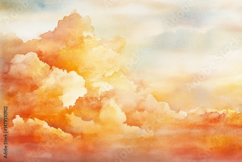 Colorful clouds create a stunning sunset view over a serene sky during the evening hours with soft hues blending harmoniously together