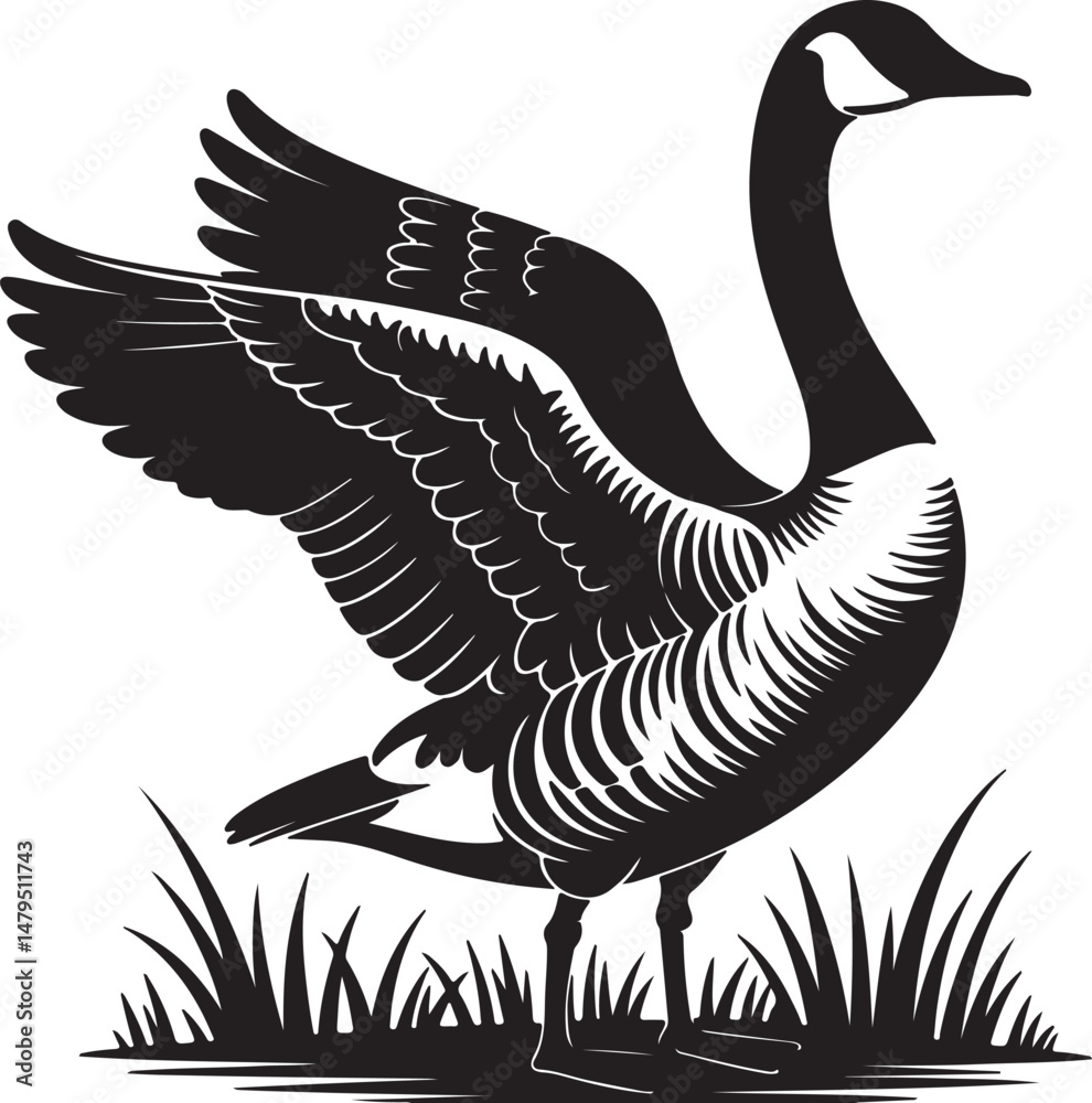 Fototapeta premium Canada Goose Silhouette Vector Design