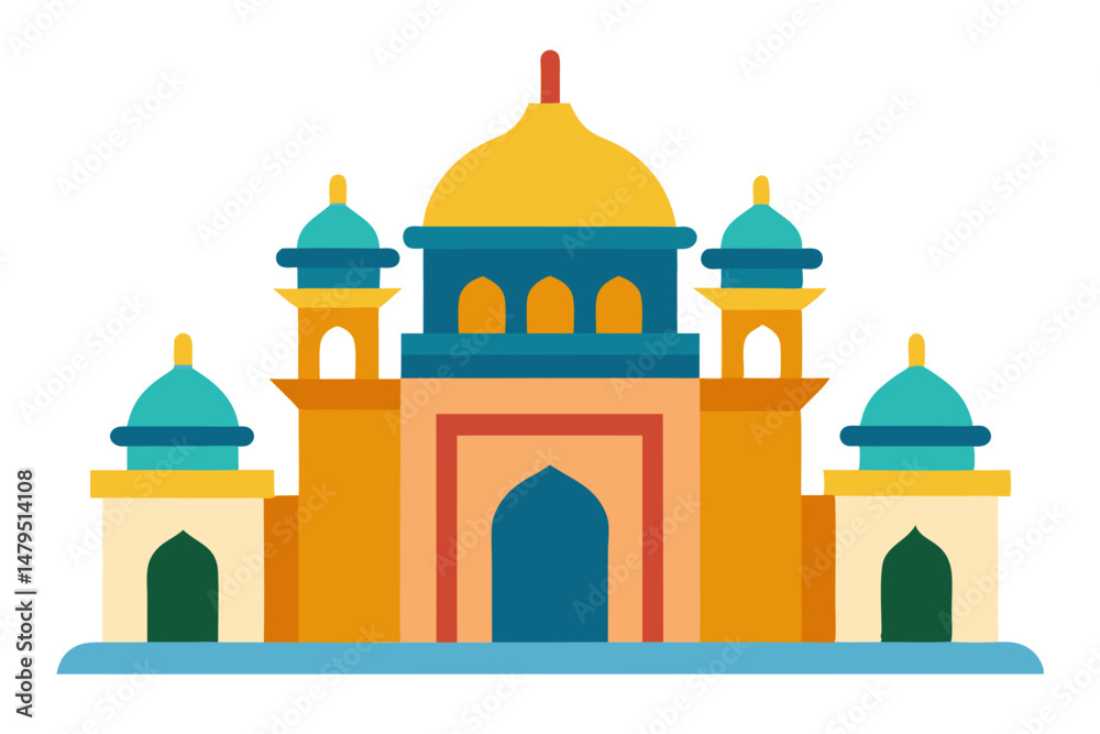 Obraz premium taj mahal vector illustration, mosque symbol