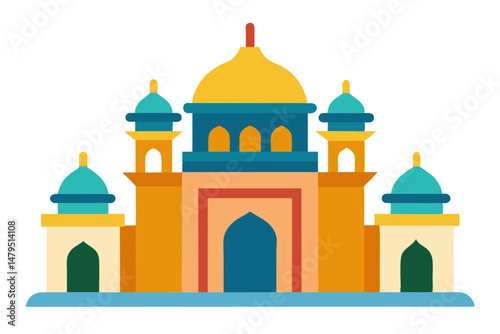 taj mahal vector illustration, mosque symbol