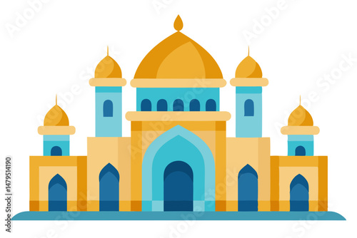 taj mahal vector illustration, mosque symbol