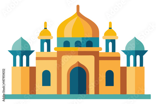 taj mahal vector illustration, mosque symbol