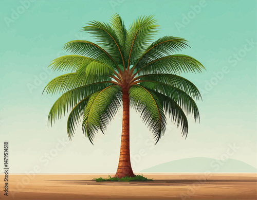 Tropical Palm Tree Vector Illustration