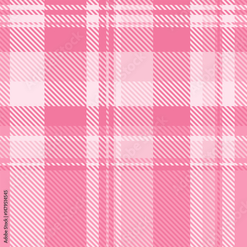 Delicate pink and white plaid pattern.  Perfect for textiles, fashion, branding, and website backgrounds.  Subtle texture and soft color palette evoke feelings of femininity and calm.