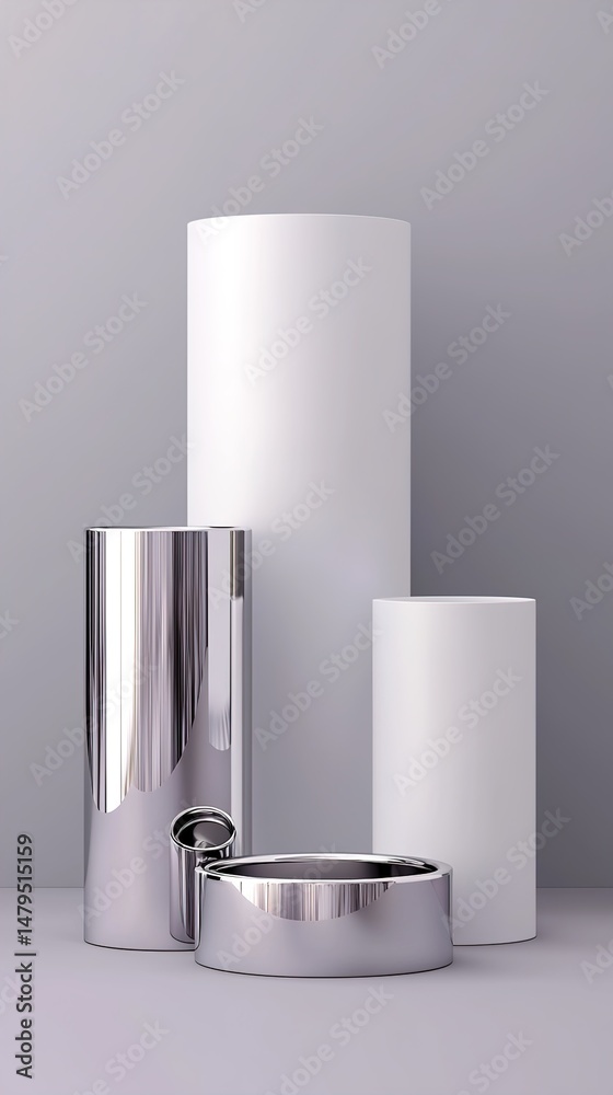 3d render chrome geometric shapes objects set 3d render chrome geometric shapes objects set