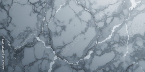 Polished grey marble surface features organic lines and cracked texture, creating minimalist