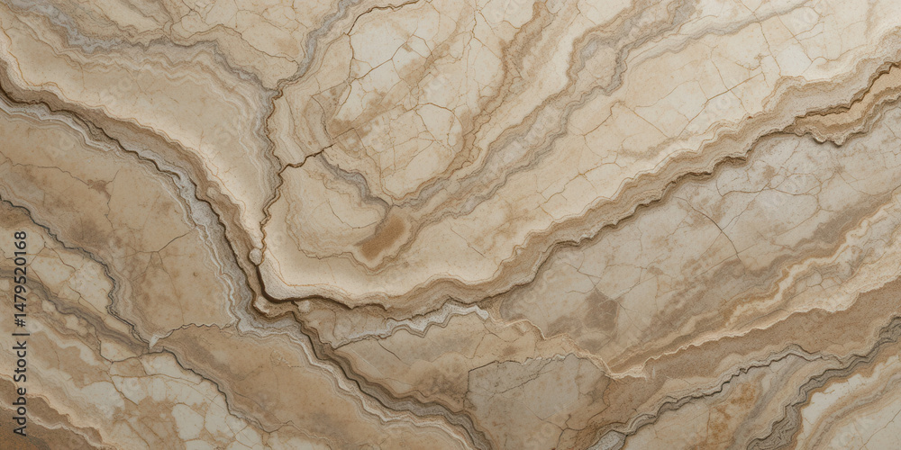 Obraz premium Elegant marble texture features cracked lines and organic patterns in polished stone surface