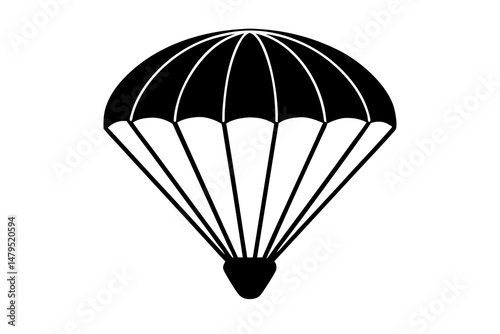 parachute silhouette vector illustration, parachute black symbol