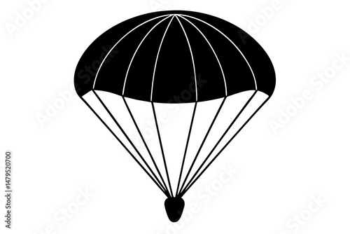 parachute silhouette vector illustration, parachute black symbol