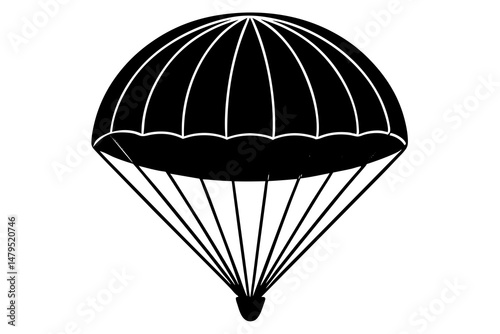 parachute silhouette vector illustration, parachute black symbol