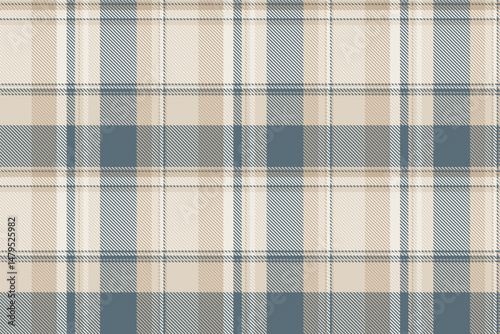 Windowpane plaid tartan pattern, machinery seamless texture textile. Difficult fabric check vector background in pastel and light colors.