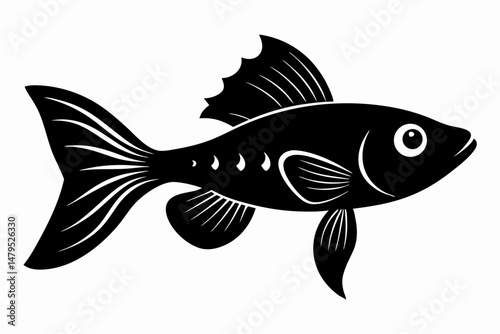 guppy sihouette black vector