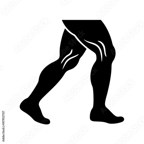 Graphic illustration showing a pair of strong and muscular legs