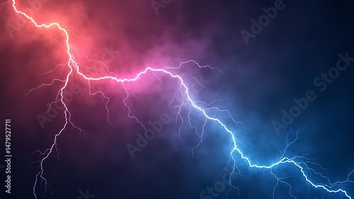 colorful lightning in the night sky