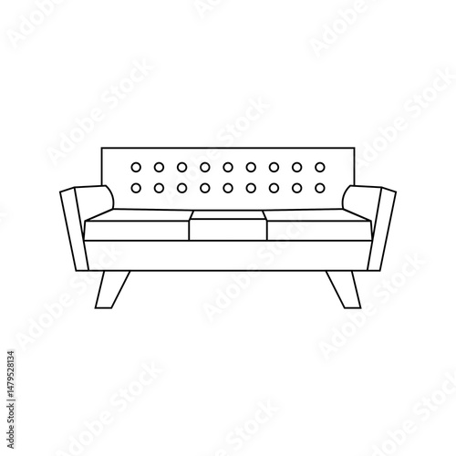 Minimalist sofa lineart vector illustration