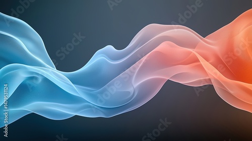 Abstract Flowing Gradient Wave Blue Orange abstract wave gradient blue orange flow fluid digital art
