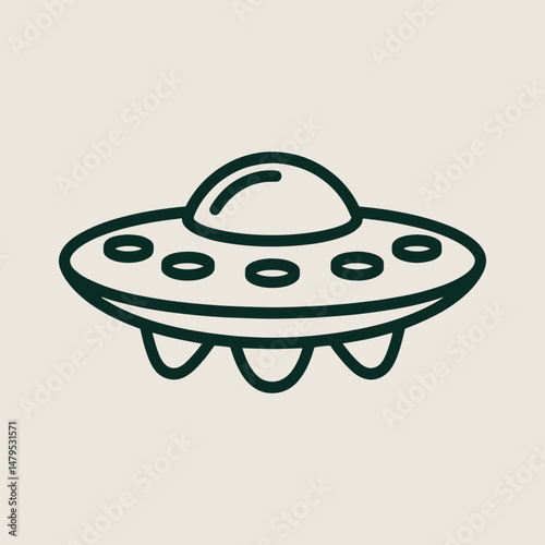 UFO in Monochrome A Futuristic Flying Saucer Illustration or silhouette vector
