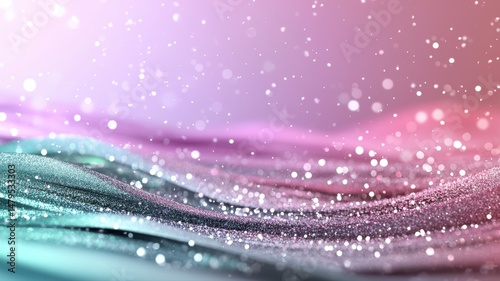 Abstract Shimmering Glitter Waves Background with Bokeh Lights and Gradient Colors abstract glitter