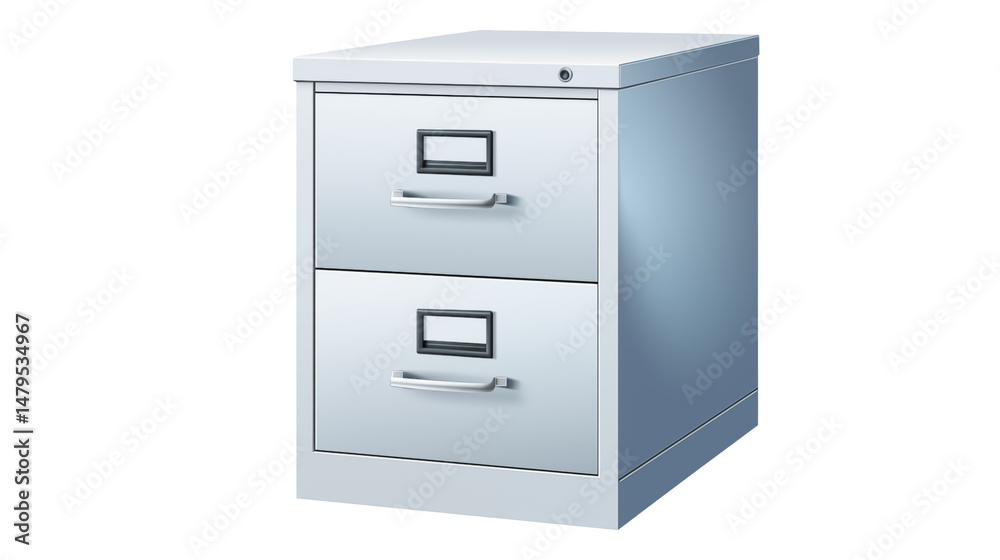 Two-Drawer File Cabinet on Transparent Background Two-Drawer File Cabinet on Transparent Background