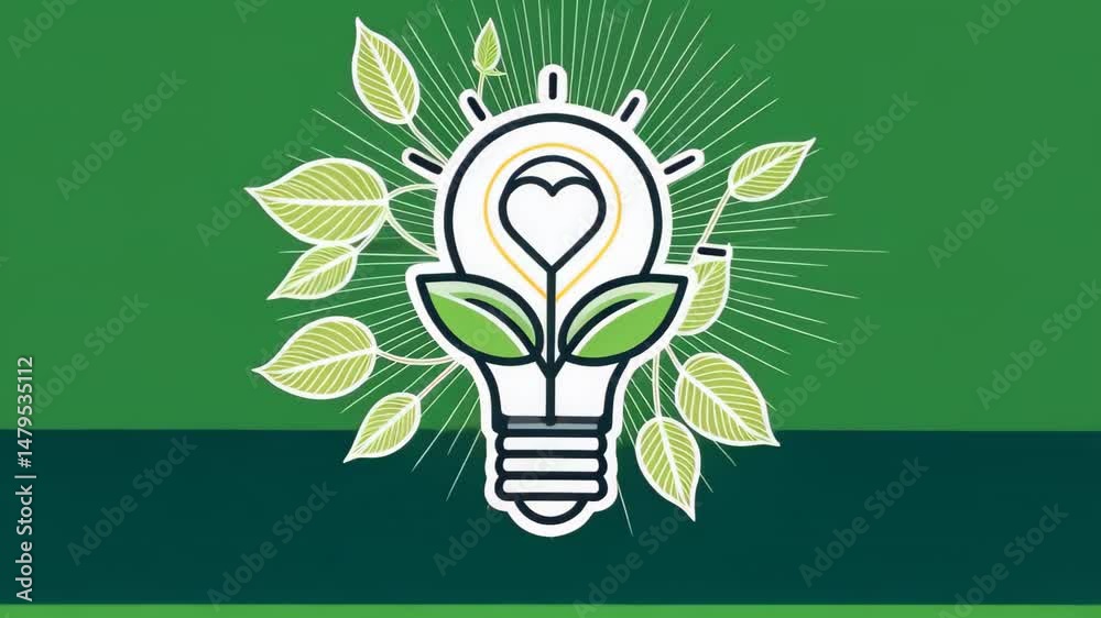 Light Bulb Design with Green Leaves Symbolizing Eco-Friendly Energy Light Bulb Design with Green Leaves Symbolizing Eco-Friendly Energy