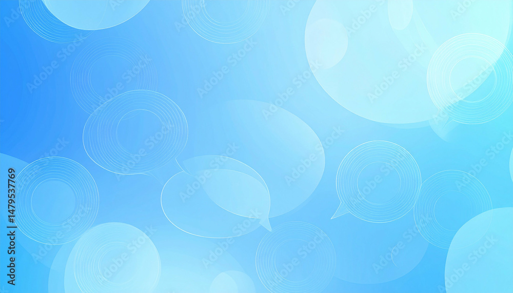 Blurry gradient circles and speech bubble shapes overlap on a light blue background Blurry gradient circles and speech bubble shapes overlap on a light blue background