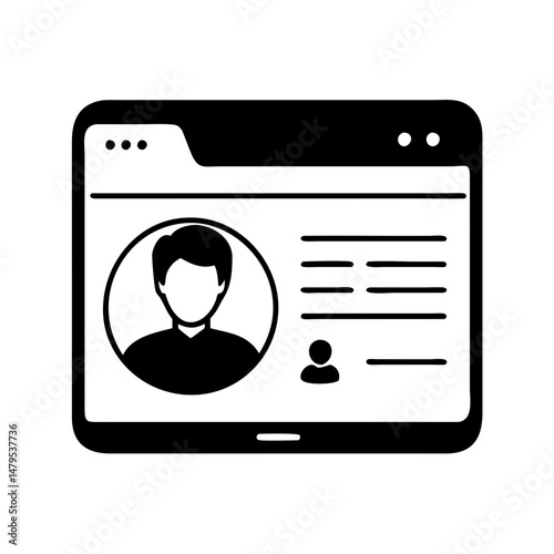 Illustration of a profile page displayed in a web browser window